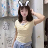 芭蕾風(fēng)假兩件蕾絲格子短袖t恤女夏季2025新款設(shè)計感小眾別致上衣 黃色 M 曬單實拍圖