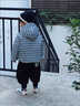 緣妕凌冬季棉服2024男女童外穿洋氣休閑加厚夾棉防寒潮棉衣外套 藍(lán)色格子棉衣配 90 建議身高86左右 曬單實(shí)拍圖