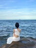 九寸陽(yáng)光比基尼泳衣女夏性感連體長(cháng)裙純欲風(fēng)沙灘海邊度假溫泉顯瘦保守泳裝 白色長(cháng)裙泳衣兩件套 L （105-115斤） 曬單實(shí)拍圖