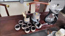 景德鎮（jdz）茶具套裝高檔茶具紫砂自動(dòng)茶具整套家用磨盤(pán)旋轉出水全套石磨懶人 紫砂龍鳳石磨+6杯 曬單實(shí)拍圖