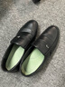 男士中老年皮鞋軟皮軟底防滑耐穿輕便一腳蹬男鞋開(kāi)車(chē)百搭休閑鞋 黑色【輕便舒適】 42 (260mm) 曬單實(shí)拍圖