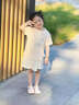 班喜迪女童短袖t恤夏裝2025新款兒童洋氣小童裝寶寶夏季薄款上衣polo衫 米色 110 曬單實拍圖