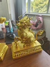 莫尼森黃銅麒麟擺件一對客廳玄關(guān)辦公室桌面裝飾工藝品公司喬遷開(kāi)業(yè)禮物 小號麒麟(金色)+銅底座 曬單實(shí)拍圖