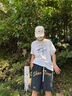 肯奈迪運(yùn)動(dòng)短褲男夏季發(fā)泡印花薄款美式復(fù)古高街ins潮牌寬松休閑五分褲 休閑短褲-ST款 黑色 2XL 【160-170cm】 曬單實(shí)拍圖
