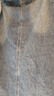 紫涵（ZIHAN）紫涵復(fù)古做舊牛仔藍(lán)半身裙女秋季開(kāi)叉高腰顯瘦中長(zhǎng)A字裙 牛仔藍(lán) M 曬單實(shí)拍圖