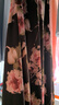三彩2025秋款V領(lǐng)吊帶裙玫瑰印花連衣裙飄帶長(cháng)裙度假風(fēng)M 紅棕色花卉 L 165/88A 曬單實(shí)拍圖