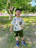 G.DUCKKIDS小黃鴨童裝男童夏裝套裝2025新款中小童夏季短袖男寶寶夏天衣服 綠色套裝 120 (建議105-115cm 4-5.2周歲) 曬單實(shí)拍圖