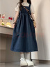 SNYDER WEAR兩件/套裝甜美學(xué)院風(fēng)復(fù)古減齡牛仔背帶連衣裙女學(xué)生+立領(lǐng)短袖襯衫 【套裝】牛仔背帶裙+立領(lǐng)襯衫 XL 曬單實(shí)拍圖