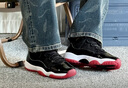 Jordan男籃球鞋 喬丹經(jīng)典復(fù)刻AJ11 JORDAN 11 運(yùn)動鞋F(xiàn)V5104-006黑紅 41 曬單實(shí)拍圖