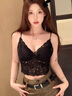 樂淇萊美背吊帶背心女內(nèi)搭打底外穿蕾絲上衣防走光抹胸 黑色 L 建議100-125斤 曬單實拍圖