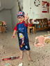 梵迪拉（F.DYRAA）經(jīng)典奧特曼兒童泳衣男童連體小中大童男孩泳衣五件套34040紅色2XL 曬單實拍圖