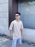 柏銘臣新中式國風(fēng)短袖t恤男士夏季新款潮流潮牌寬松休閑男生上衣服半袖 杏色 XL 【建議120-140斤】 曬單實(shí)拍圖