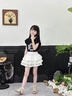 G.DUCKKIDS小黃鴨童裝女童套裝夏季兒童衣服女小童短袖T恤格子裙夏裝兩件套 套裝 130 尺碼7~8歲【120-130cm】cm 曬單實(shí)拍圖