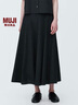 無(wú)印良品（MUJI）女式 涼感平紋 寬擺裙 長(zhǎng)半身裙女夏季款裙子 純棉全棉 涼感物語(yǔ) 黑色 L (165/70A) 曬單實(shí)拍圖