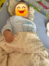 貝瑞加（Babyprints）寶寶連體衣純棉嬰兒衣服長袖爬服秋冬貼身哈衣四季內(nèi)衣 藍象80 曬單實拍圖