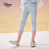 迪士尼（DISNEY）童裝兒童女童打底褲彈力褲子棉質(zhì)針織七分褲子24夏DB221ZE02藍120 曬單實(shí)拍圖