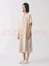 無(wú)印良品 MUJI IDEE 女式 強捻短袖襯衫連衣裙女裝裙子夏季連身裙GAD12C4S 米白色 L (165/88A) 曬單實(shí)拍圖