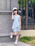 艾卡諾 I.KARNOW童裝女童網球裙子速干連衣裙夏季新款兒童冰絲涼感無袖彈性運動裙 6142藍色【速干連衣裙】 160 曬單實拍圖