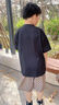 G.DUCKKIDS兒童裝中大男童夏裝套裝2025新款男孩休閑短袖運動時髦痞帥氣潮酷 黑色 150 cm 曬單實拍圖