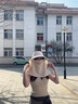 貓人防曬帽女夏季防紫外線全臉遮陽面罩護頸一體太陽帽戶外遮陽帽子女 米白色 均碼（56-60） 曬單實拍圖