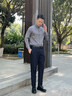 羅蒙休閑長(cháng)袖襯衫男夏季無(wú)痕免燙商務(wù)職業(yè)正裝寸衫結婚伴郎襯衣工服男 深灰色-1件裝 XL 【建議130-145斤】 曬單實(shí)拍圖
