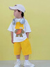 G.DUCKKIDS小黃鴨童裝男童夏裝套裝夏季2024兒童衣服男孩帽子熊短褲兩件套潮 帽子熊套裝 米色amssckq 90 建議1~2歲【 80-90cm】 曬單實(shí)拍圖
