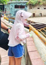 G.DUCKKIDS兒童防曬衣夏季薄款透氣冰絲涼感大帽檐遮陽男女童戶外寶寶防曬服 粉紅色 140  M碼 曬單實拍圖