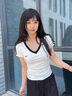 小野七天v領(lǐng)t恤女短袖2025夏季新款小個(gè)子修身顯瘦條紋上衣運(yùn)動(dòng)風(fēng)夏裝 蝴蝶結(jié)V領(lǐng) 白色 M 曬單實(shí)拍圖