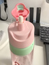 oktp噴霧水杯兒童初中學生上學專用運動水壺夏季帶刻度吸管噴水杯子 曬單實拍圖