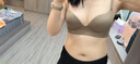 JERRIE MOCK透氣無(wú)痕內衣女夏季款小胸聚攏顯大不空杯防下垂文胸內褲套裝 咖色-套裝 75B A/34AB(透氣杯約1.5cm) 曬單實(shí)拍圖