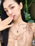 timebetter深寶藍(lán)水滴項(xiàng)鏈女小眾高級(jí)輕奢鎖骨鏈生日禮物明媚宴會(huì)搭配首飾 套2/項(xiàng)鏈+玫瑰禮盒 默認(rèn)1 曬單實(shí)拍圖
