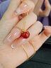 中國黃金（CHINA GOLD）紅瑪瑙蘋(píng)果黃金項鏈女生高端輕奢圣誕節禮物送女友老婆精致高級感 18k蘋(píng)果紅瑪瑙吊墜 贈銀鏈 曬單實(shí)拍圖