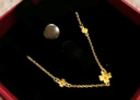 周六福小甜花黃金手鏈女足金999生日禮物A0710814 約2.38g 16+3cm 曬單實(shí)拍圖