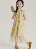 G.DUCKKIDS童裝漢服女童夏裝套裝2024新款兒童唐裝夏季中國風(fēng)女大童旗袍短袖 杏色 160 適合150-160cm年齡12-13歲 曬單實拍圖