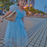G.DUCKKIDS童裝愛莎公主裙女童連衣裙夏季2024新款兒童裙子時(shí)髦女孩生日禮物 艾莎裙子+皇冠魔法棒 110 適合100-110cm年齡4-5歲 曬單實(shí)拍圖
