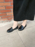 紅蜻蜓女鞋秋季新款頭層牛皮德比鞋淺口真皮媽媽鞋懶人一腳蹬休閑皮鞋女 黑色 【四季單鞋款】WTB231811 37 （標準皮鞋碼） 曬單實(shí)拍圖
