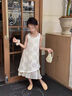 G.DUCKKIDS2025新款夏季杏色蕾絲連衣裙女童甜美公主風(fēng)百搭裙子兒童夏裝 杏色 120 cm 曬單實(shí)拍圖
