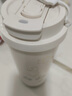 EATKM輕奢品牌吸管保溫杯女生高顏值咖啡杯陶瓷內膽保溫杯水杯生日禮物 山茶花 曬單實拍圖