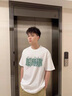 安初夏夏季休閑套裝純棉印花短袖t恤男寬松酷帥學生鹽系潮流穿搭一整套 白色1+黑色直筒休閑褲【兩件套】 XL 125-140斤 曬單實拍圖