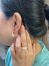 COISE老人耳環(huán)女媽媽款999足銀戒指康乃馨開口戒活口生日禮物送媽媽 康乃馨福氣戒指+耳環(huán)-足銀送證書 曬單實(shí)拍圖