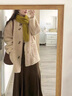 CamalgOri羊羔毛外套女小個(gè)子2025毛茸茸超好看韓系絨厚秋冬季皮毛一體上衣 杏色 S 曬單實(shí)拍圖