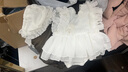 筏芯百天寶寶衣服拍照攝影服裝公主裙女寶復(fù)古油畫(huà)風(fēng)拍攝服飾滿(mǎn)月新生 白色帽+發(fā)帶+衣+襪+枕頭 0-1個(gè)月 曬單實(shí)拍圖