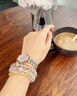 ZUSSVOTO精致簡(jiǎn)約女士手表2025年鋼帶韓版ins網(wǎng)紅復古風(fēng)個(gè)性學(xué)生機械表 滴水星淡粉色32MM 曬單實(shí)拍圖