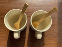 爾山集簡(jiǎn)約咖啡杯復古手作陶瓷杯家用喝水馬克杯牛奶杯情侶對杯 米白240ML（兩只裝不含勺） 曬單實(shí)拍圖