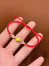 中國黃金（CHINA GOLD）18K黃金四葉草手鏈女和田玉轉運珠手串結婚情人節生日禮物送女友 A款*18K金四葉草和田玉手鏈【金重約0.25g】 曬單實(shí)拍圖