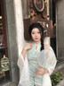貞喜氣新中式國(guó)風(fēng)清冷感綠色改良旗袍性感風(fēng)情萬種絕美掛脖連衣裙女夏季 青綠色 M 曬單實(shí)拍圖