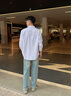 Calvin KleinJeans25春夏男女情侶中性商務(wù)休閑ck純色牛津紡長(cháng)袖襯衫40EM125YAA-月光白L 曬單實(shí)拍圖