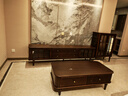 源氏木語(yǔ)實(shí)木茶幾客廳美式復古茶桌1.2m雙抽茶幾+2.2m電視柜+0.78m邊柜 曬單實(shí)拍圖