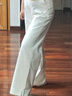 Navigare意大利小帆船通勤休閑褲女士秋季職場(chǎng)直筒褲西裝褲修身顯瘦長(cháng)褲子 素凈灰 L 曬單實(shí)拍圖