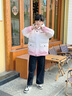 波司登（BOSIDENG）25年新款男女兒童短款5A抗菌4防面料大兜連帽羽絨服T250246915DS 【店長推薦】雪粉漸變|9BN6 130 /64 約 115-130cm 26kg 曬單實拍圖